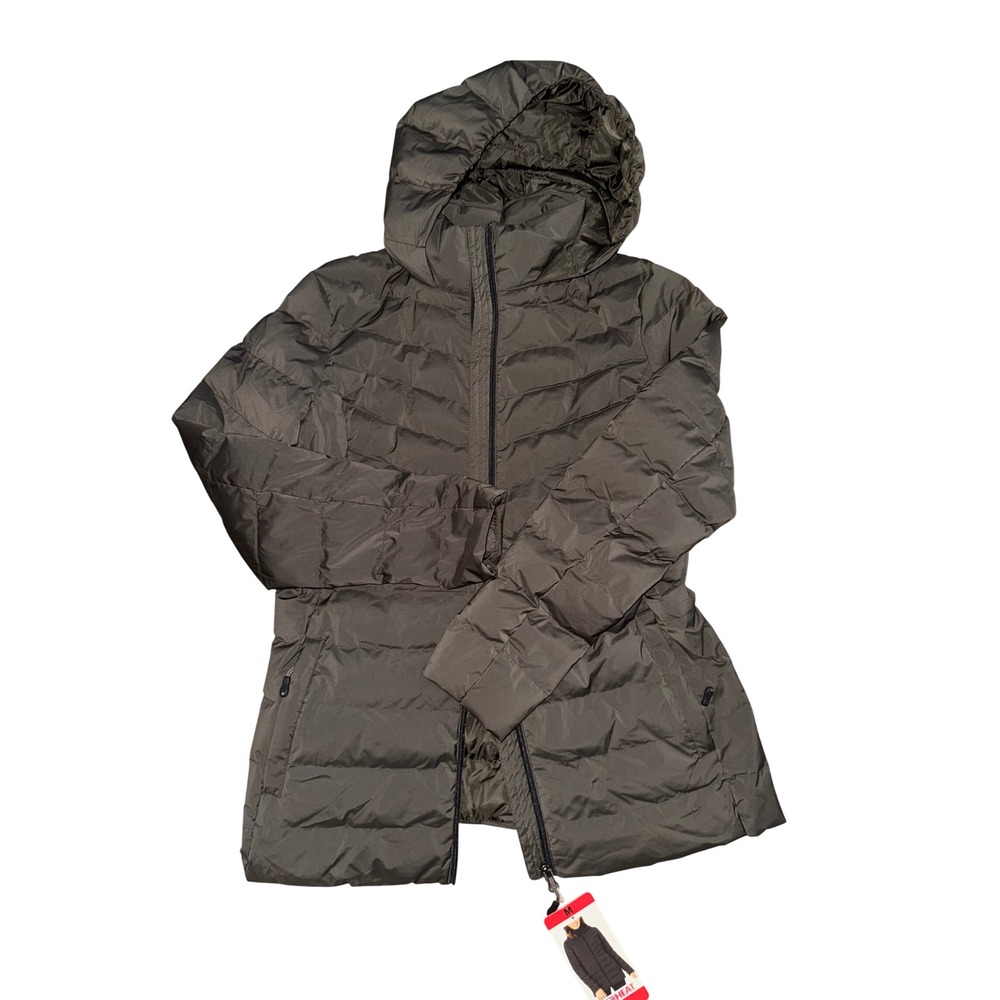 32 Degrees Heat Womens Olive Green Hooded Puffer Jacket Size M New With Tags